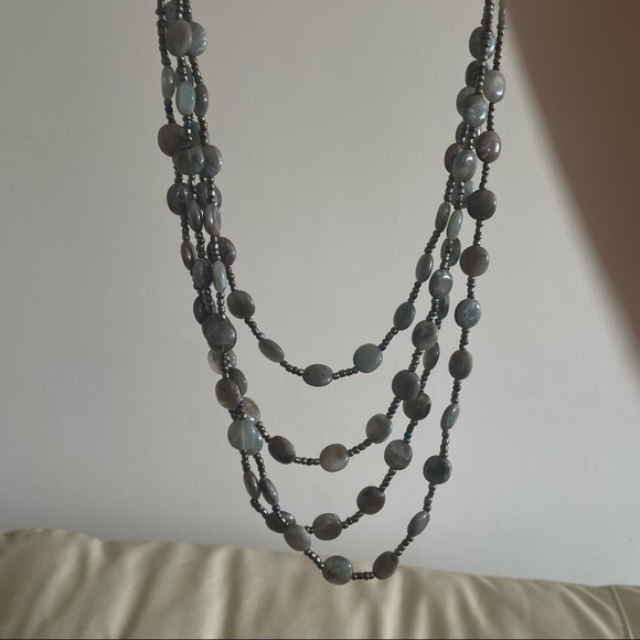 Devine Polished Gemstone Pebble Necklace. - Picture 2 of 4